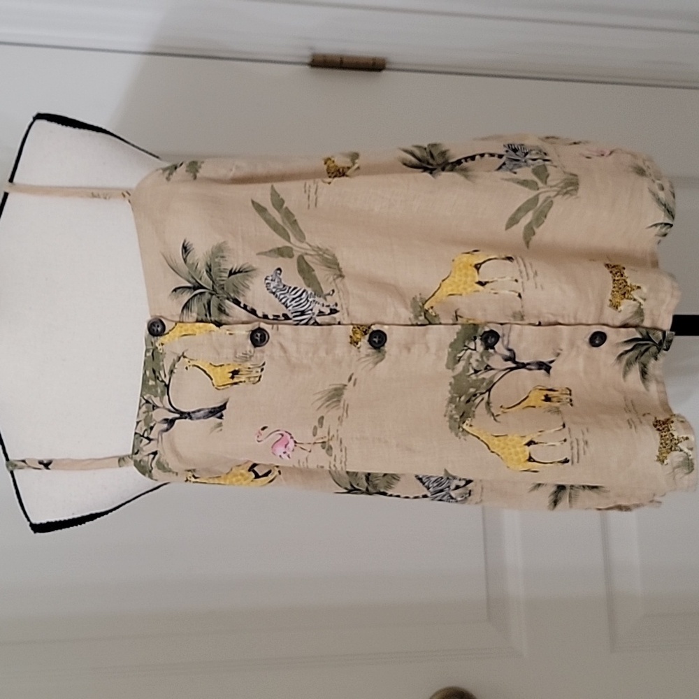 Old Navy Size M Linen Blend "Safari" Halter Top, Adjustable Straps, Gently Used